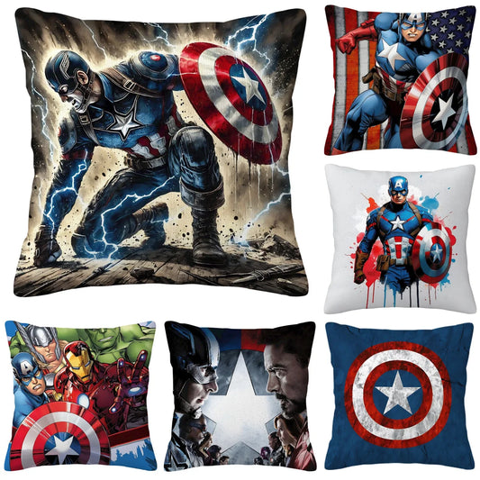 Captain America Throw Pillow Covers – Personalized Superhero Decor for Home &amp; Sofa