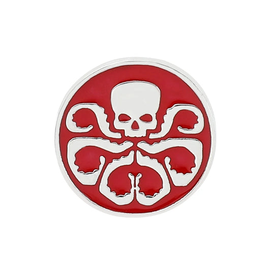 Marvel HYDRA Logo Metal Enamel Pin – Villain Skull Brooch Badge for Fans &amp; Collectors
