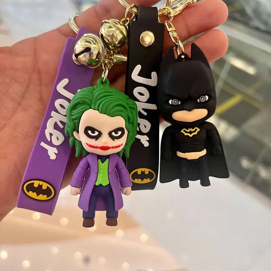 Joker &amp; Batman Pendant Keychain – Cartoon Accessory for Fans of All Ages
