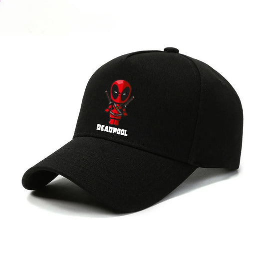 Marvel Deadpool Cotton Baseball Cap – Casual Outdoor Sunshade Hat for All Seasons