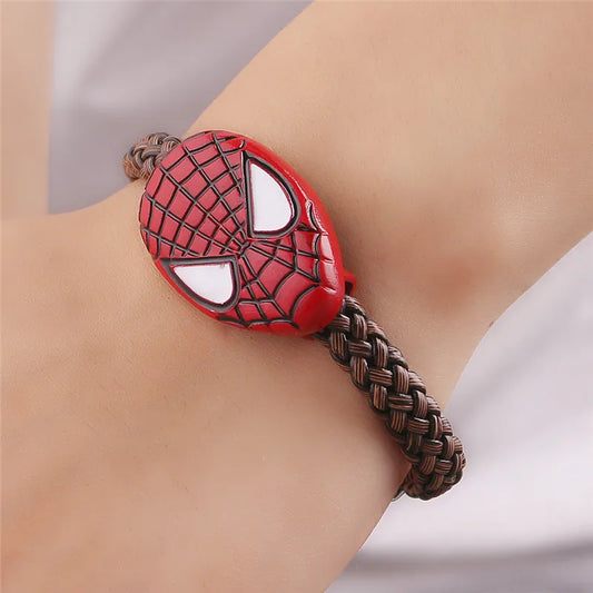 Marvel Superhero Leather Bracelet – Spiderman, Iron Man, Black Panther