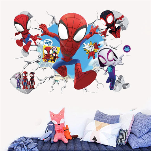 MINISO Q-Version Avengers Wall Stickers – Marvel Superhero Room Decoration