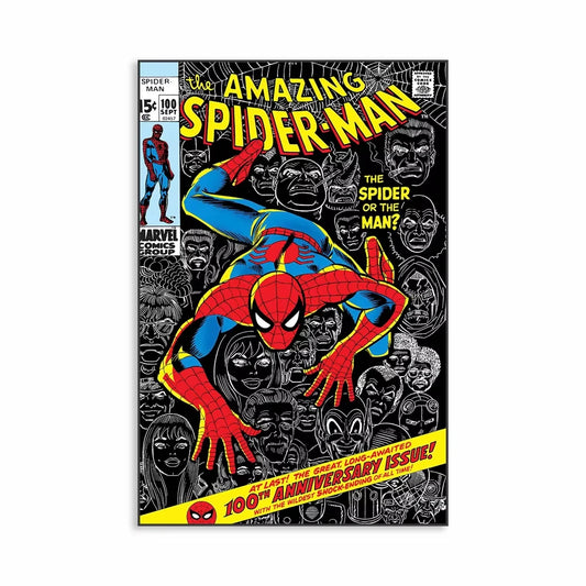 Disney Classic Poster Spiderman Prints – Vintage Avengers Canvas Wall Art