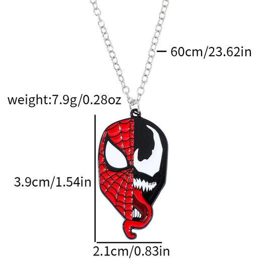 Marvel Venom Spider-Man Enamel Pendant Necklace – Unisex Superhero Cosplay Jewelry