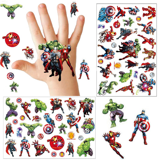 The Avengers Waterproof Tattoo Stickers – Captain America &amp; Heroes Party Decorations for Kids