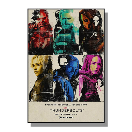 Thunderbolts (2025) Movie Canvas Poster – Marvel Superhero Wall Art Mural (Frameless)