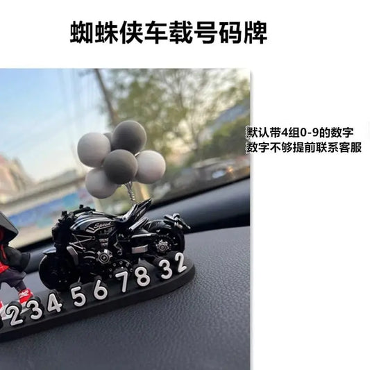 Marvel Spider-Man Temporary Parking Number Plate – Cool Anime Car Dashboard Decoration