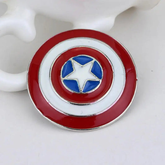 Marvel Superhero Fashion Brooch – Captain America Shield Metal Enamel Pin
