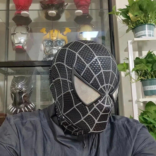 1:1 Scale Spider-Man Tobey Mask – 3D Marvel Cosplay Faceshell with Detachable Lenses