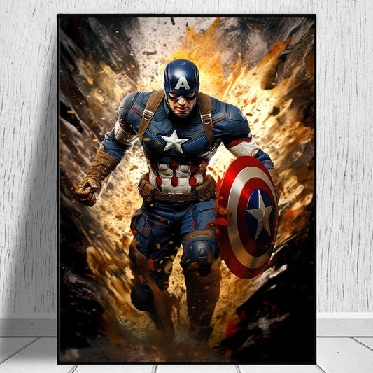 MINISO 5D DIY Marvel Avengers Diamond Painting – Spider-Man, Iron Man, Hulk &amp; Captain America Wall Art