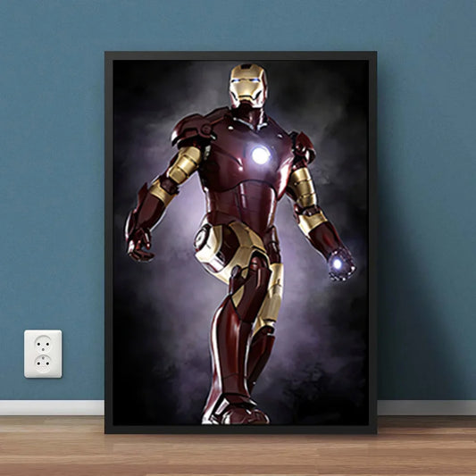 MINISO Marvel Superheroes Canvas Art – Spider‑Man, Iron Man &amp; Hulk Wall Mural Poster