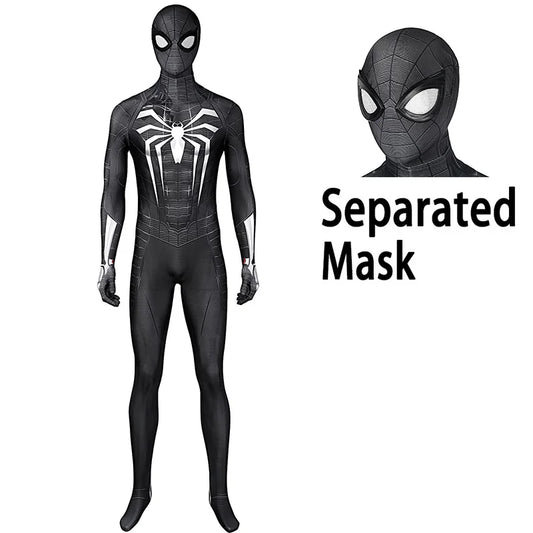 Black PS4 Spider-Man Advanced Suit – 3D Printed Cosplay Zentai Costume for Adults &amp; Kids