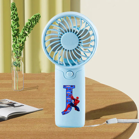 Marvel Spiderman Portable Fan – A-Z Letter Anime Action Figure Cooling Device for Kids