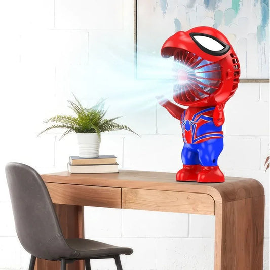 Marvel Spiderman &amp; Iron Man Handheld Cartoon USB Fan – Silent &amp; Portable Kids Toy