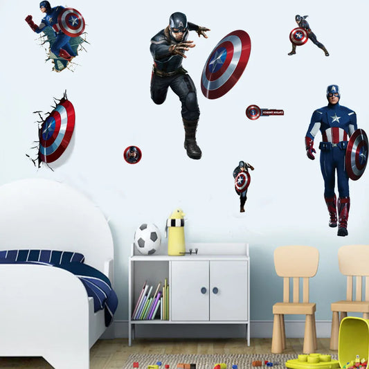 Spiderman, Captain America &amp; Hulk Wall Stickers – Marvel Superhero Room Décor