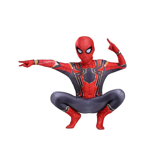Kids Superhero Cosplay Costume – Spider-Man, Iron Man &amp; Black Panther Zentai Bodysuit