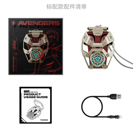 Original Marvel Iron Man Wireless Bluetooth Earbuds – MR28 Mecha Design with Cool RGB Lights