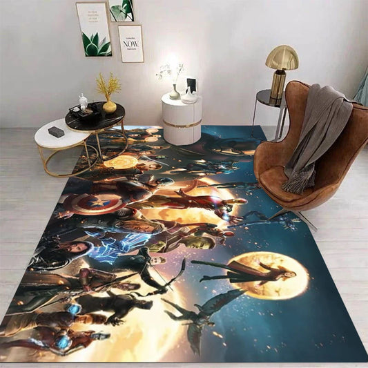 MINISO Marvel Heroes Cartoon Carpet – Non-Slip Washable Rug for Home Decor