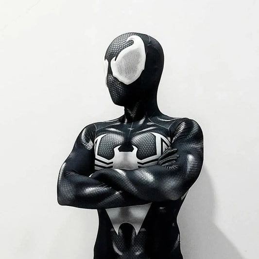 Symbiote Spiderman Cosplay Costume – 3D Printed Spandex Bodysuit for Adults