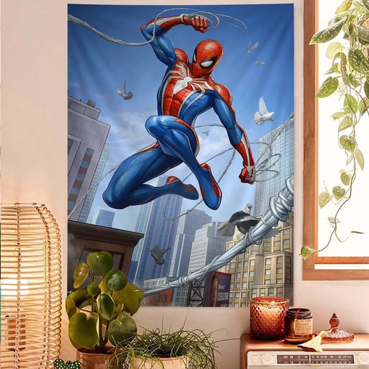 Avengers M-Marvel Spider-Man DIY Wall Tapestry – Home, Living Room &amp; Dorm Decor
