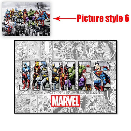 MINISO Marvel Custom Name Canvas Poster – Personalized Wall Art for Home &amp; Gifts
