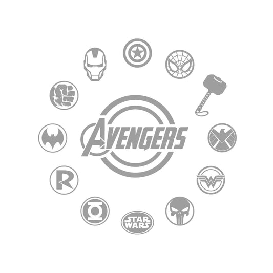 Avengers Circle Logos Vinyl Stickers – Marvel Superhero Decals for Kids' Rooms, Laptops, Bottles &amp; More